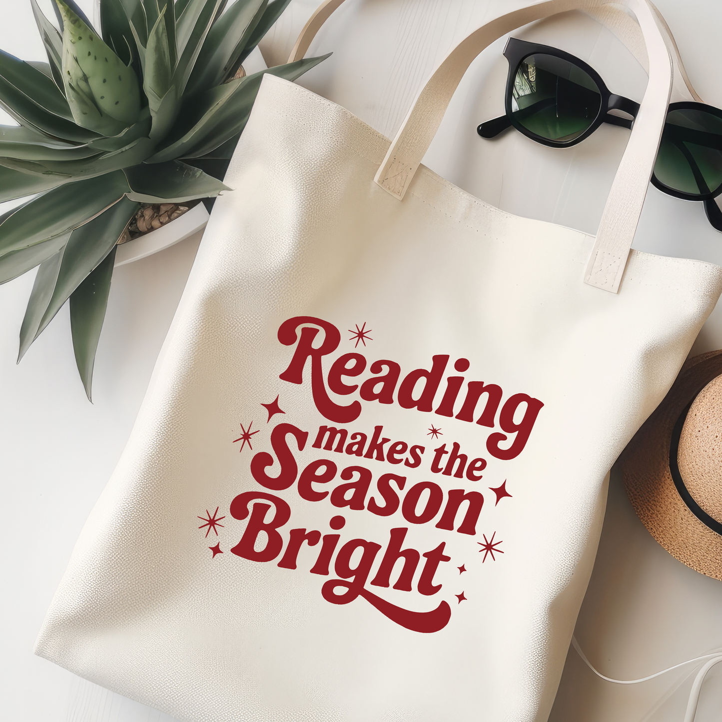 Reading Makes The Season Bright Jutebeutel