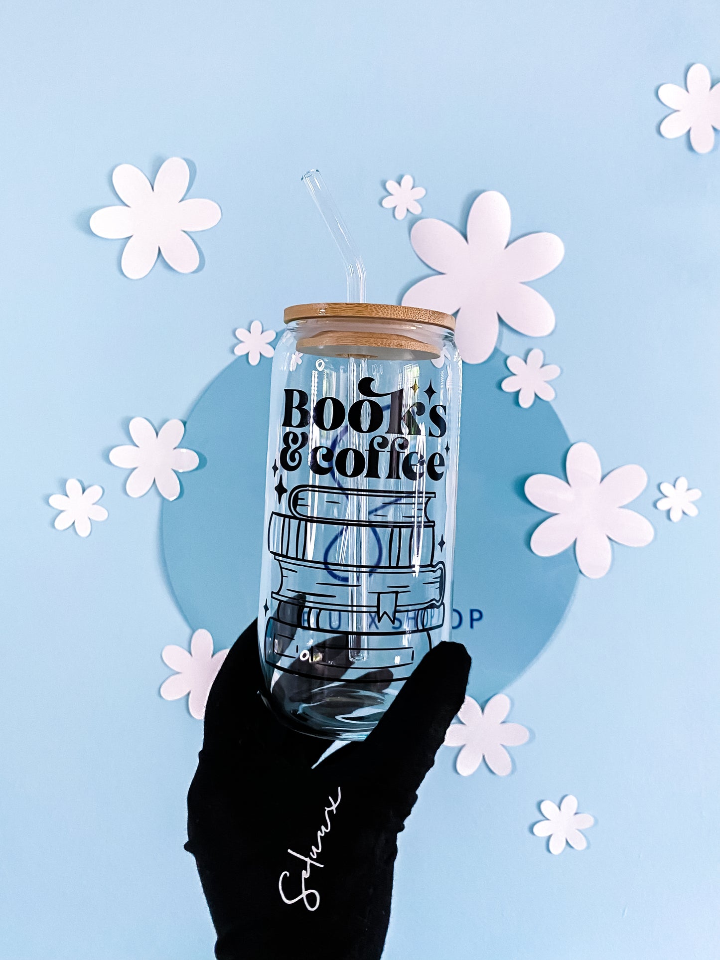 Books & Coffee Trinkglas