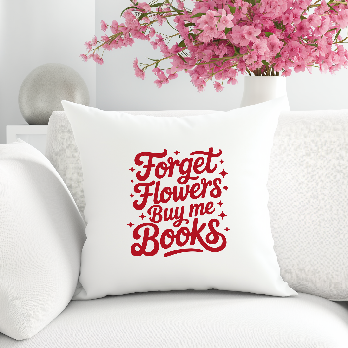 Forget Flowers Buy Me Books Kissenhülle