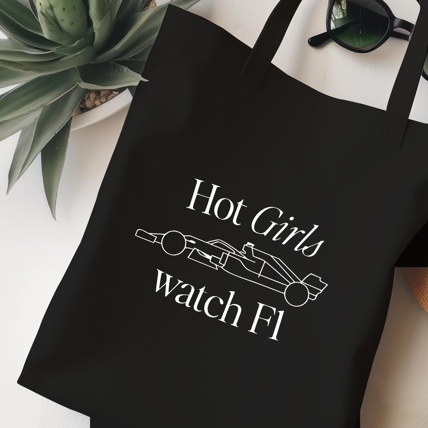 Hot Girls Watch F1 - Black Edition Jutebeutel