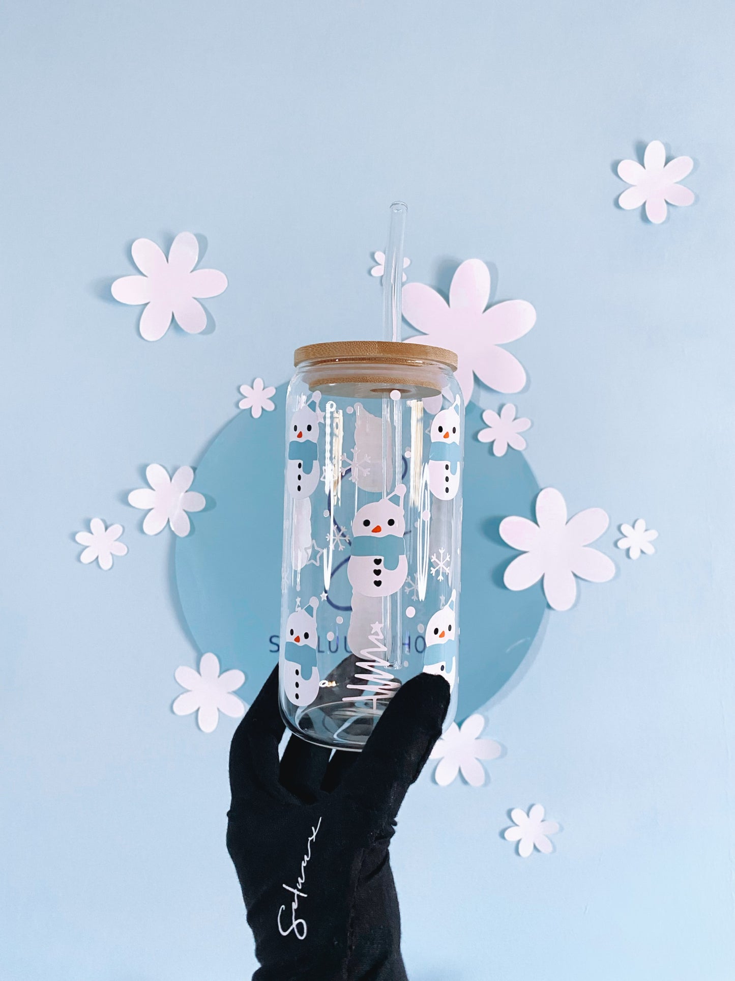 Schneemann Trinkglas