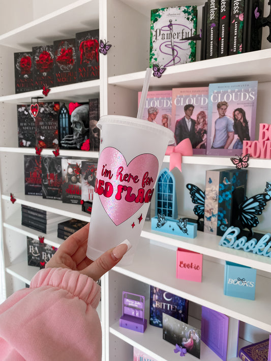 Here For Red Flags Trinkbecher