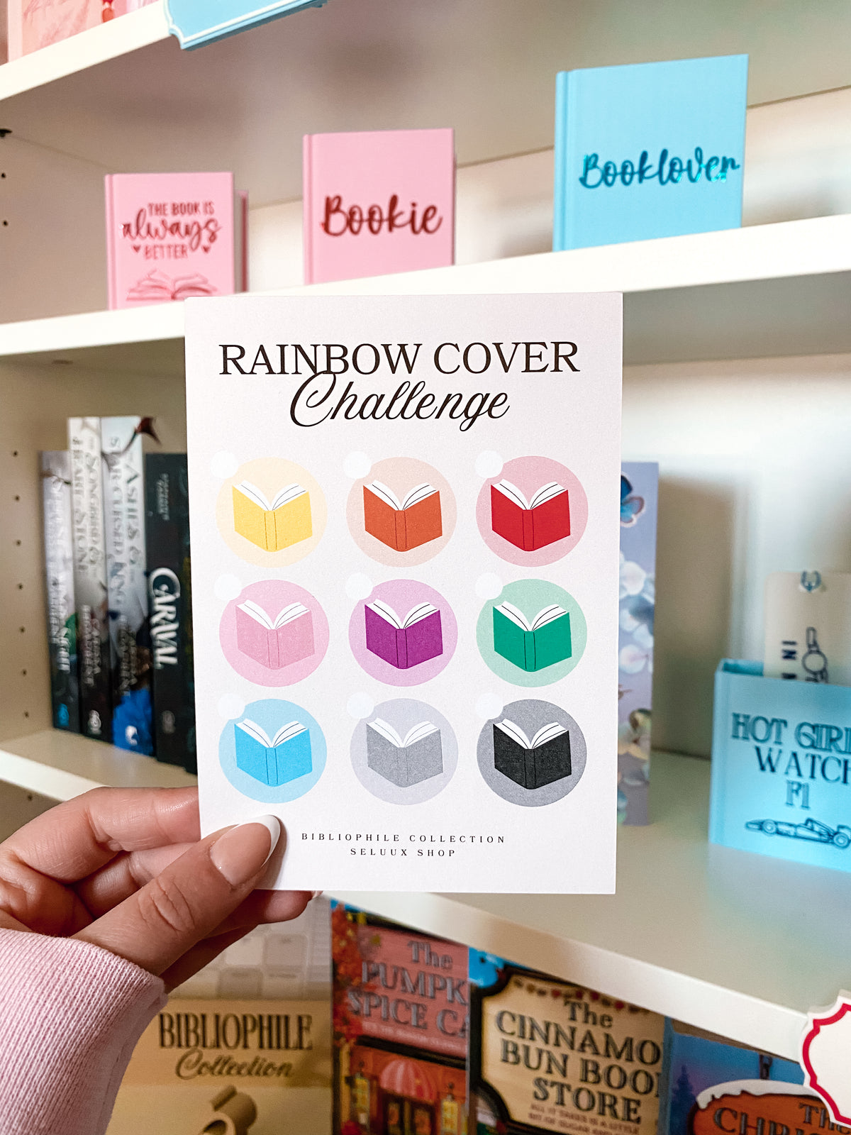BIBLIOPHILE COLLECTION - Rainbow Cover Challenge Karte A6