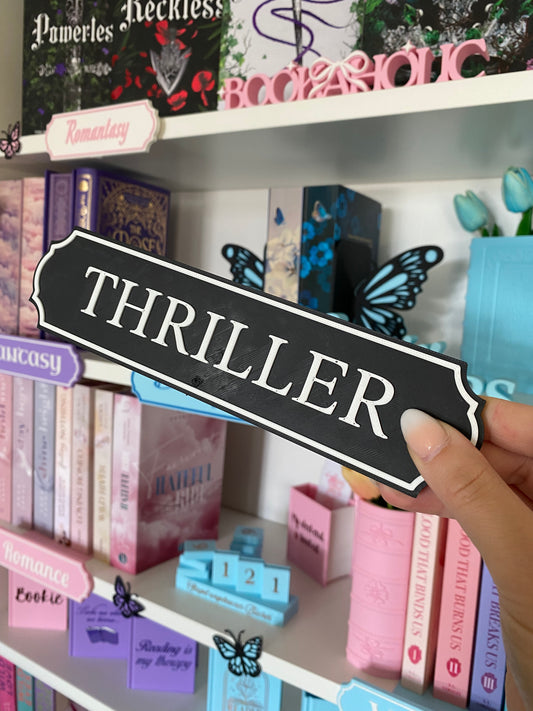 SECOND CHANCE - „Thriller“ Genre-Regalschild (KEIN Adapter dabei)