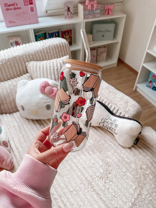 Bücher & Blumen Trinkglas