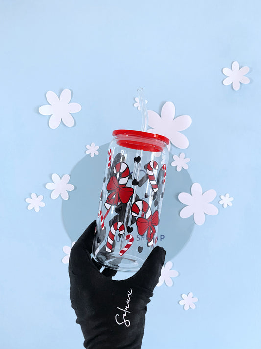 Zuckerstangen Trinkglas