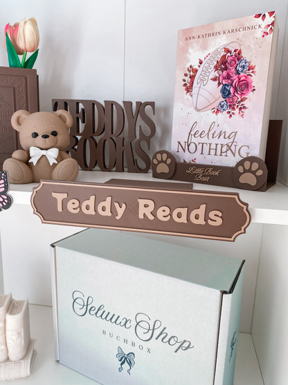 Teddy Reads Regalschild
