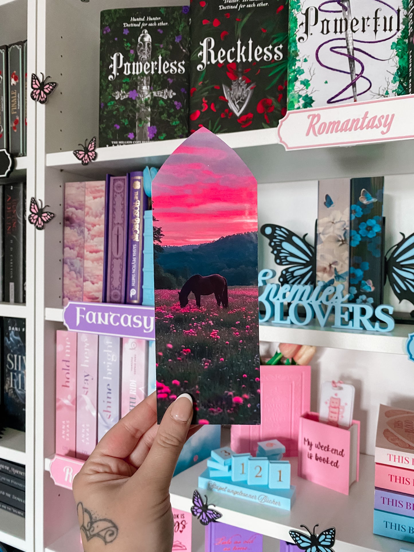 Regalfenster-Motiv “Pferd Blumenwiese”