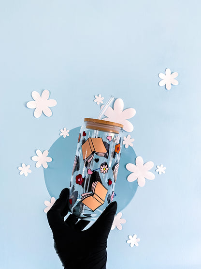 Bücher & Blumen Trinkglas