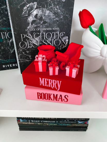 Merry Bookmas Deko-Bücherstapel - Mit extra Geschenk zur freien Platzierung!