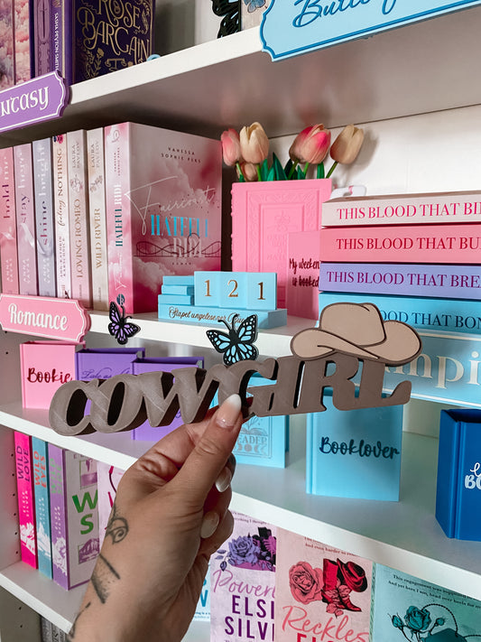 Cowgirl Schriftaufsteller