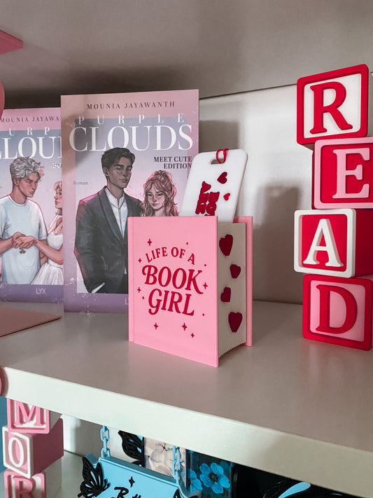 „Life Of A Book Girl“ Lesezeichenhalter mit Farbschnitt