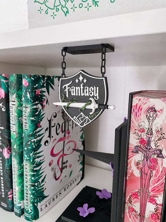Hängendes Regalschild „Fantasy“
