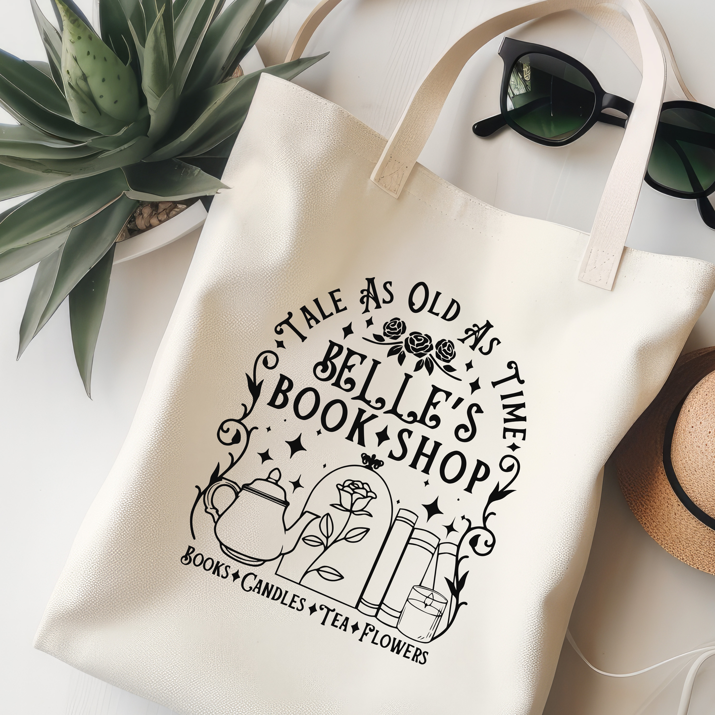 Belle’s Book Shop Jutebeutel BW