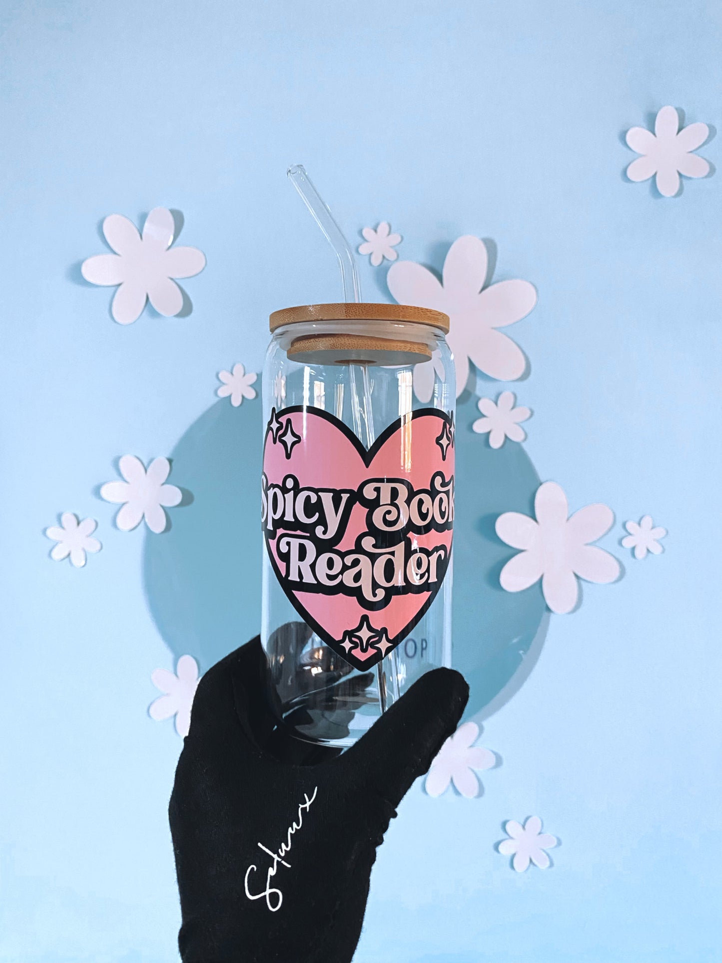 Spicy Books Reader Trinkglas BW