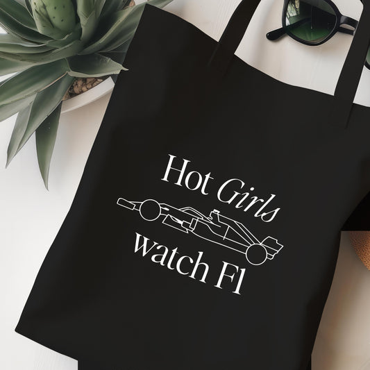 Hot Girls Watch F1 - Black Edition Jutebeutel